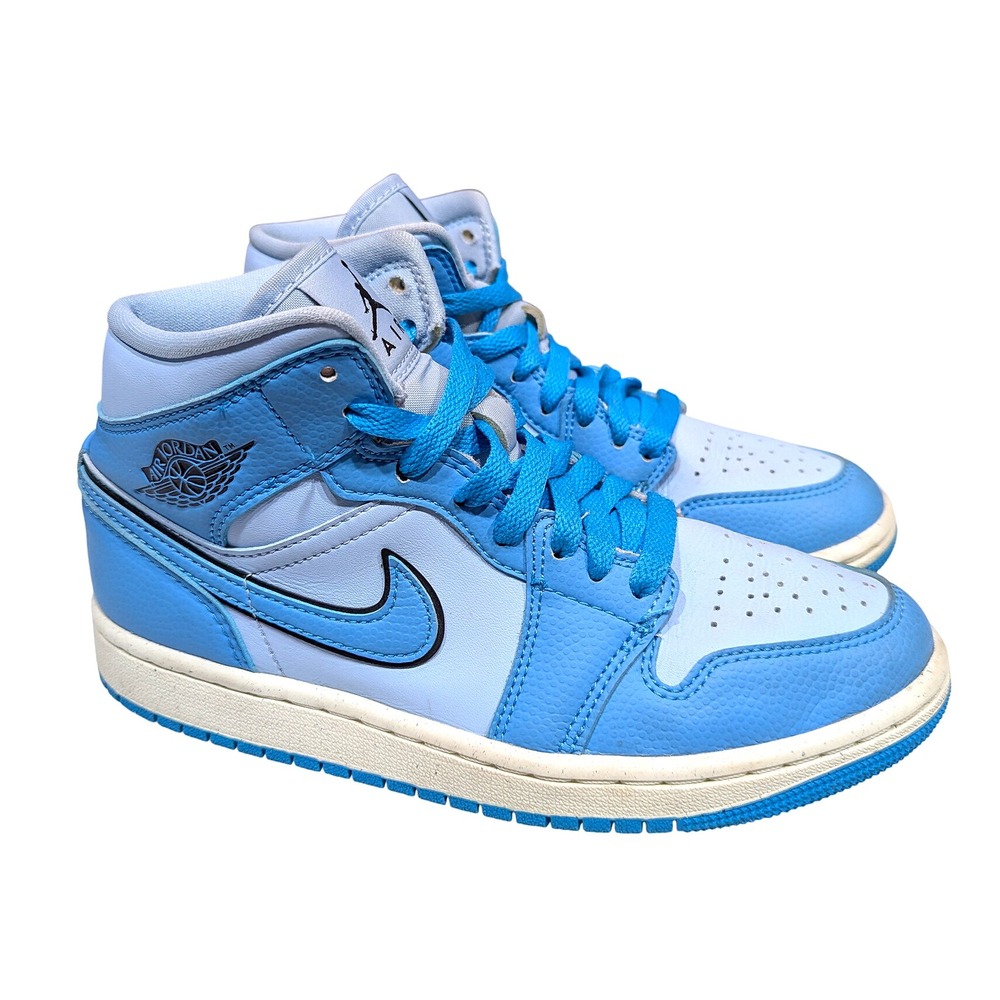 Air Jordan 1 Mid Ice University Blue Sneakers ‎ Women's 6.5 DV1302-400
